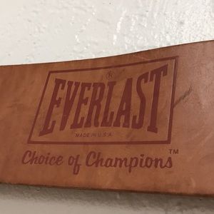 Everlast USA made heavy leather weight lifter belt